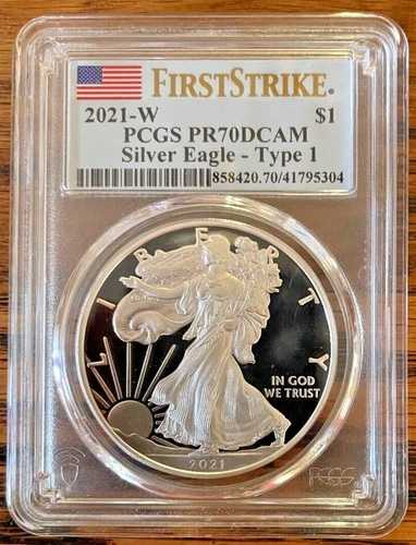 2021-W 1ドル銀貨イーグルドル タイプ1 プルーフセット PR70DCAM ファーストストライク PCGS