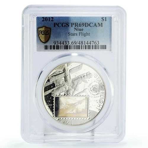 ニウエ 1ドル スターズフライト宇宙船 ミール・ガガーリン PR69 PCGS 銀貨 2012年