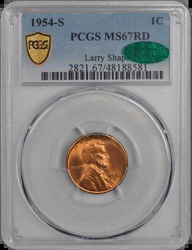 1954-S リンカーン PCGS (CAC) RD 67｜WORLD RESOURCE【QUEEN店】