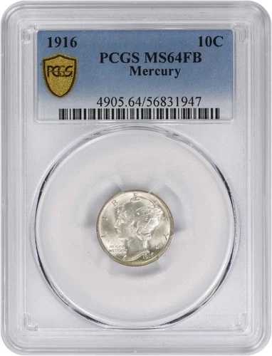 1916年 マーキュリー シルバー ダイム MS64FB PCGS｜WORLD RESOURCE【QUEEN店】