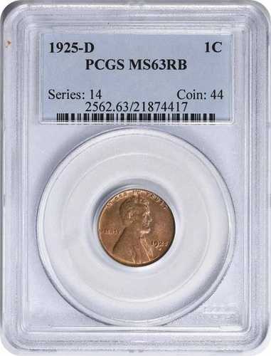1925-D リンカーン セント MS63RB PCGS｜WORLD RESOURCE【QUEEN店】