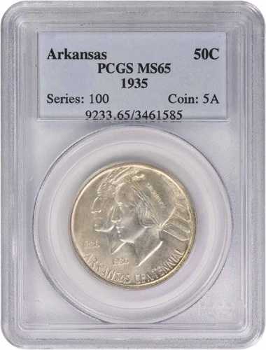 アーカンソー州記念銀貨ハーフドル 1935年 MS65 PCGS｜WORLD RESOURCE【QUEEN店】