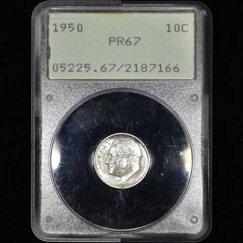 1950 年 プルーフ ルーズベルト ダイム ? PCGS PR-67 ? 10C シルバー コイン ラトラー ホルダー?信頼済み?