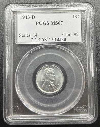 1943-D 1C PCGS MS67 スモールセント - 0168