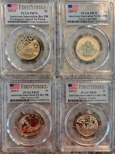 2018年S 2019年S $1 アメリカンイノベーション FS Rev プルーフセット PCGS PR70