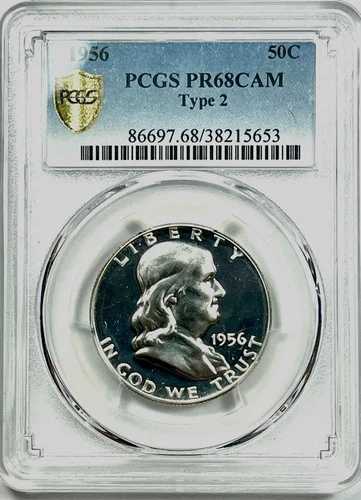 1956年 シルバー フランクリン ハーフダラー PCGS PR68 CAM タイプ2｜WORLD RESOURCE【QUEEN店】