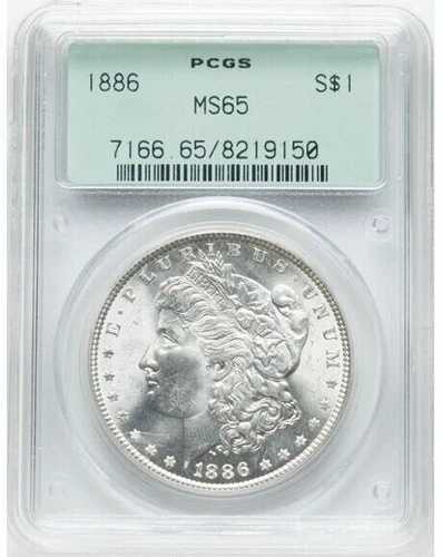 1886年 P モルガン シルバー ダラー $1 MS65 PCGS Gen 2.1 ホルダー