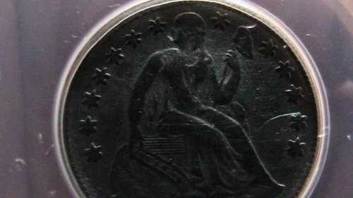 1856年製 着席型リバティ銀貨 ANACS VF-30 傷あり/表面加工あり。新品スラブ/アイアップ