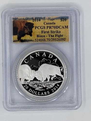 2014年カナダ$20カナダバイソン - ザ・ファイト PCGS PR70DCAM ファーストストライク