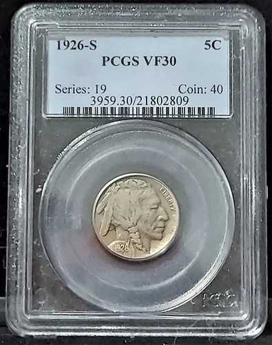 1926-S PCGS VF30 シリーズ 19 コイン 40 認定番号 3959.30/21802809 バッファロー 5C｜WORLD RESOURCE【QUEEN店】