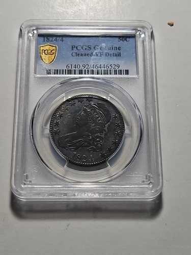 米国 1824/4 キャップドバスト ハーフダラー 50セントコイン PCGS VF 詳細｜WORLD RESOURCE【QUEEN店】