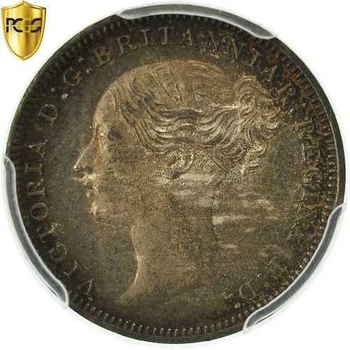 コイン、イギリス、ビクトリア、3ペンス、1877年、PCGS、PL65、BU、銀