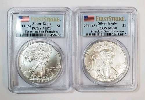 （2）2011-S シルバーイーグル PCGS MS70 ファーストストライクフラッグラベル