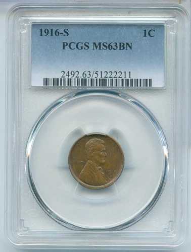 リンカーン・ウィート・セント 1C PCGS MS63BN サンフランシスコ・コイン -ST91-