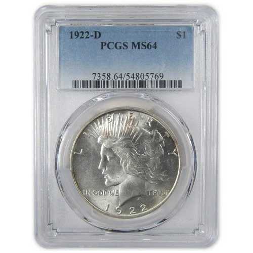 1922年 D ピースダラー MS 64 PCGS シルバー 未流通 1ドルコイン SKU:I23365 70,180円