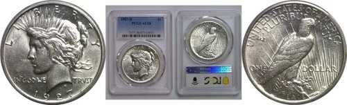 1927-D ピースダラー PCGS AU-58