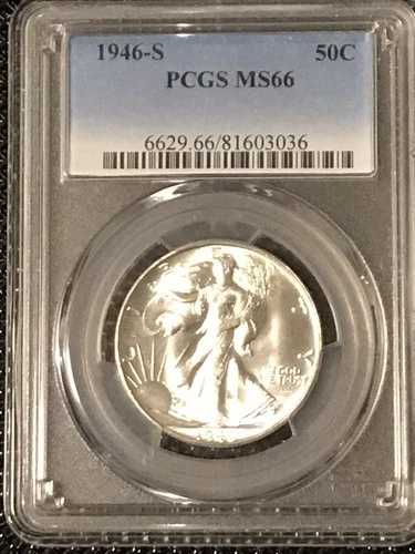 1946-S リバティウォーキング ハーフダラー PCGS MS66 **フロスティホワイト**