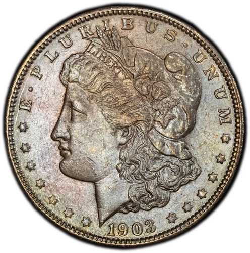 PCGS MS64 1903年 モルガン・ダラー パティナ パープルブルートーン フィラデルフィア｜WORLD RESOURCE【QUEEN店】