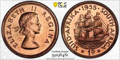 南アフリカ ペニー 1955 PCGS PR65 レッド｜WORLD RESOURCE【QUEEN店】