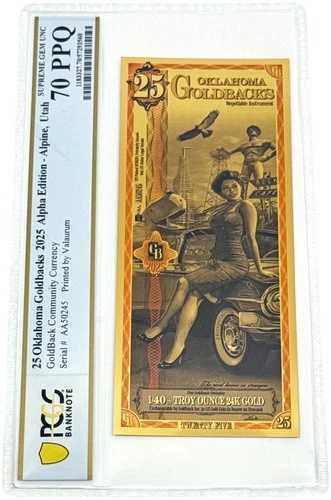 2025 オクラホマ 25 ゴールドバック PCGS 70 *アルファシリーズ* (ホスピタリタス、ホスピタリティ)
