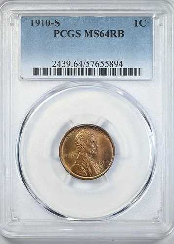 1910-S リンカーン ウィート セント 1C PCGS MS64RB