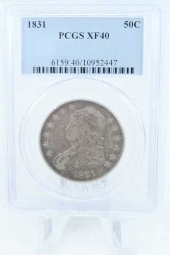 1831-P PCGS XF40 キャップドバスト ハーフダラー ビジネスストライク 50セント