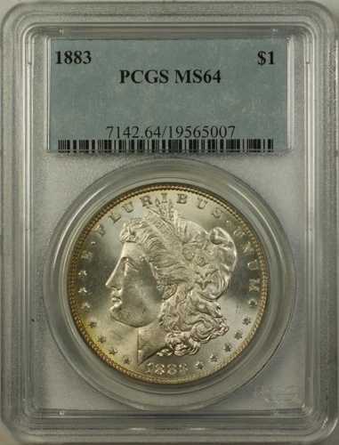 1883年 モルガン シルバー ダラー 1ドル コイン PCGS MS-64 ベターコイン RL