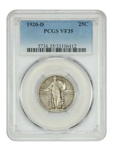 1920-D 25C PCGS VF35 - スタンディング・リバティ・クォーター