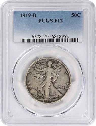 1919-D ウォーキング・リバティ シルバー ハーフドル F12 PCGS 81,070円
