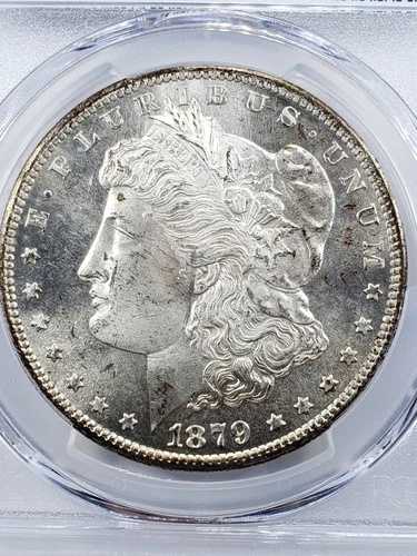 1879-S 1ドル モルガン銀貨 PCGS MS65+ プラスグレード トゥルービューゴールドシールド