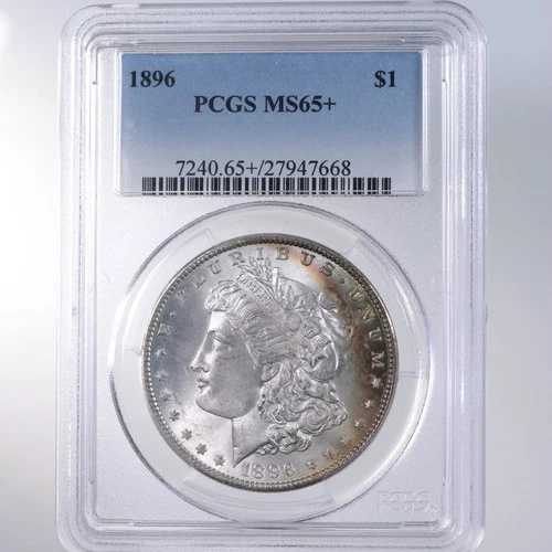 1896年 モルガン 1ドル銀貨 PCGS認定 MS65+ プラスグレード