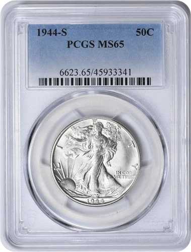 1944-S ウォーキング・リバティ・シルバー・ハーフダラー MS65 PCGS