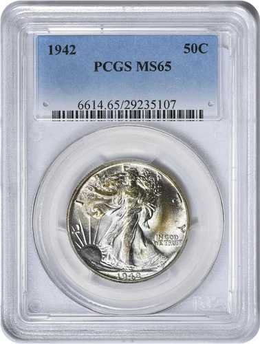 1942年ウォーキング・リバティ・シルバー・ハーフドル FS-101 MS65 PCGS