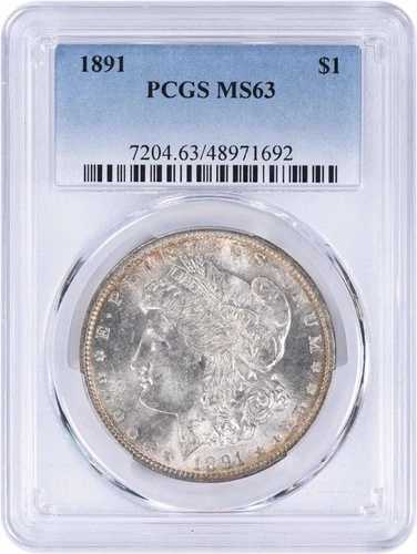 1891年 モルガン銀貨 MS63 PCGS