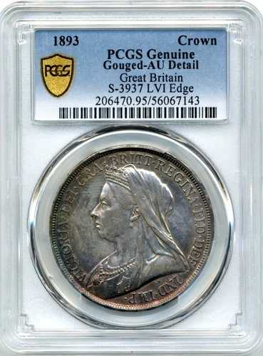 1893年 イギリス クラウン、S-3937 - PCGS AU 詳細