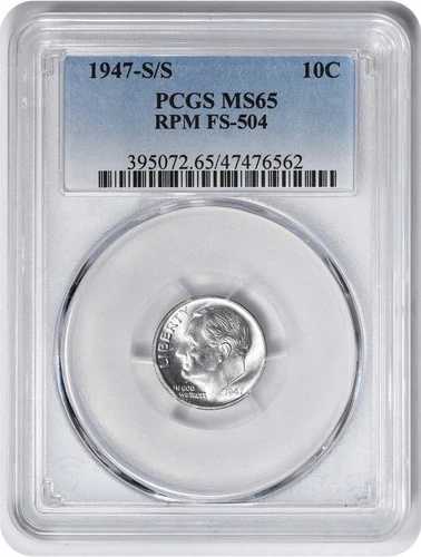 1947年S/SルーズベルトダイムRPM FS-504 MS65 PCGS