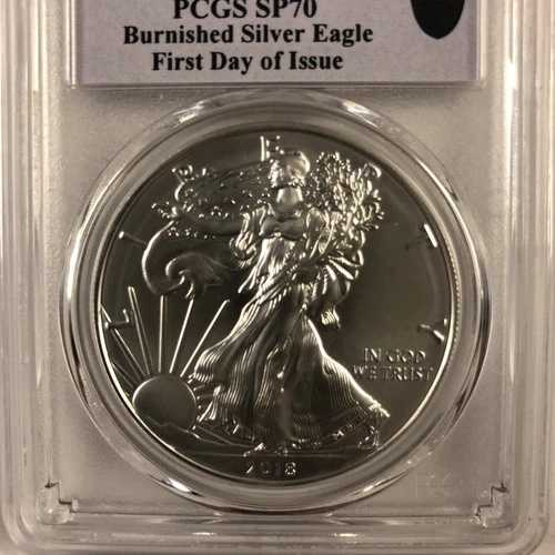 ??希少 PCGS SP70 2018-W ファーストストライク 発行初日 バーニッシュド シルバー イーグル??