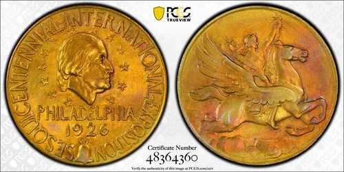 1926年 SC$1 HK-452、150周年記念ブロンズ、RBトーニング PCGS MS64 ***トップポップ***|WORLD RESOURCE【QUEEN店】