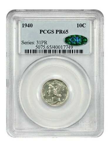 1940年 10セント PCGS/CAC PR65 - マーキュリーダイム｜WORLD RESOURCE【QUEEN店】 87,120円