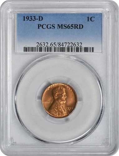 1933-D/D リンカーン セント RPM 1 MS65RED PCGS