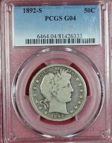 1892-S バーバー ハーフダラー PCGS G4｜WORLD RESOURCE【QUEEN店】