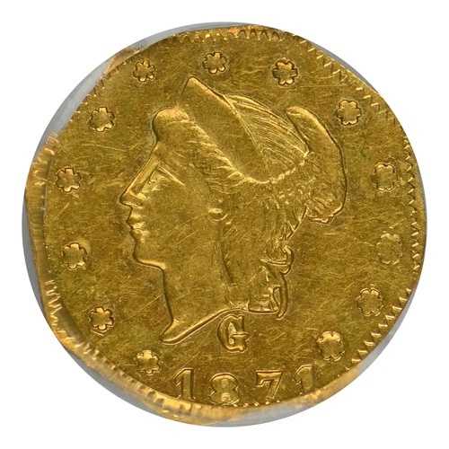 1871年 リバティヘッド カリフォルニア フラクショナルゴールド 1/4ドル PCGS AU 詳細 BG-768｜WORLD RESOURCE【QUEEN店】