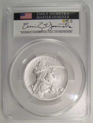 2023-P アメリカ陸軍 マット仕上げ 2.5オンス シルバーメダル PCGS MS70 ダムストラサイン入り