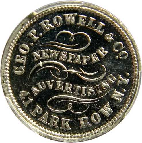 ニューヨーク 1876年 Geo. P. Rowell & Co 新聞広告トークン PCGS MS64 (04-19)