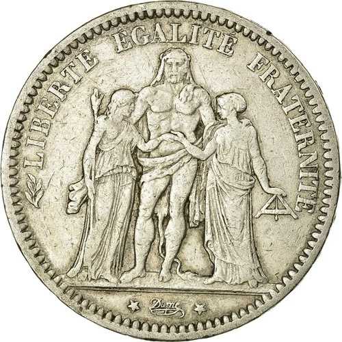 [#31933] フランス、5フラン、エルキュール、1871年、パリ、銀貨、EF、ガドゥリー:745