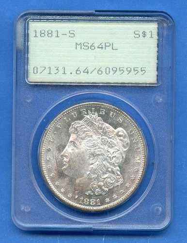 1881 S PCGS MS64PL モルガン銀貨 1ドル 米国造幣局 1881-S MS-64 PL レア ラトラー｜WORLD RESOURCE【QUEEN店】
