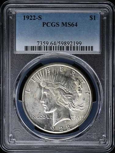 硬貨・コイン|1922-S 1ドル 平和ドル PCGS MS642026登場|vivito-shop