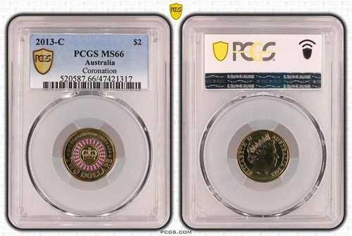 オーストラリア 2013 C ミントマーク コロネーション 2 ドルコイン PCGS MS66 #1317