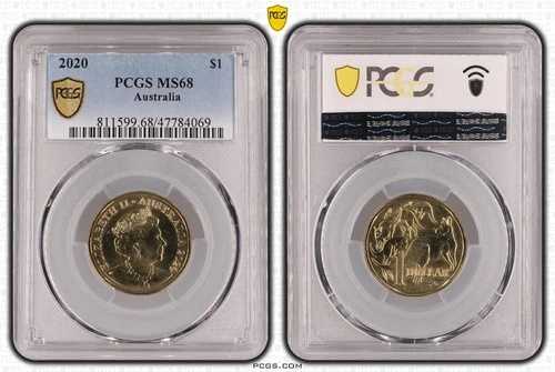 オーストラリア 2020年 1ドル モブ・オブ・ルース 1ドルコイン PCGS MS68 トップポップ 4/0 #4069