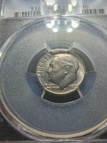 PCGS MS 65 1982年 ルーズベルト ダイム ミントマークなし ストロングミント ヴァリエート